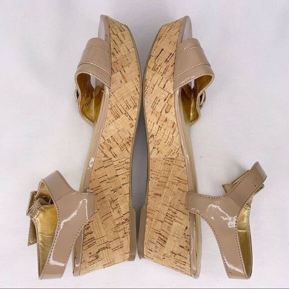 BCBGENERATION Platform Cork Sandals Sz 9.5 Beige - Picture 5 of 10